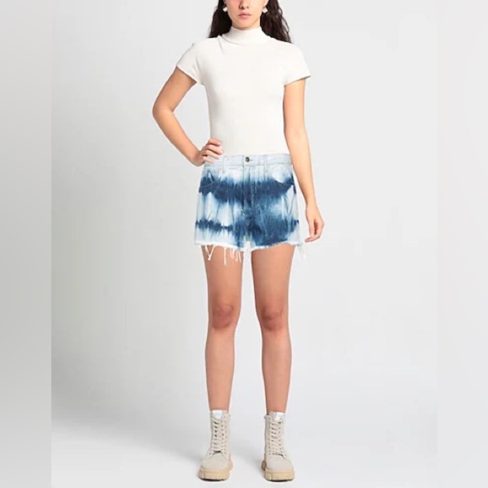 Alanui | Blue Denim Frayed Shorts
